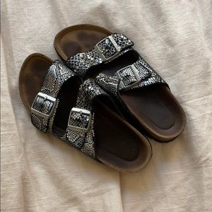 Metallic Snakeskin Suede Birkenstocks